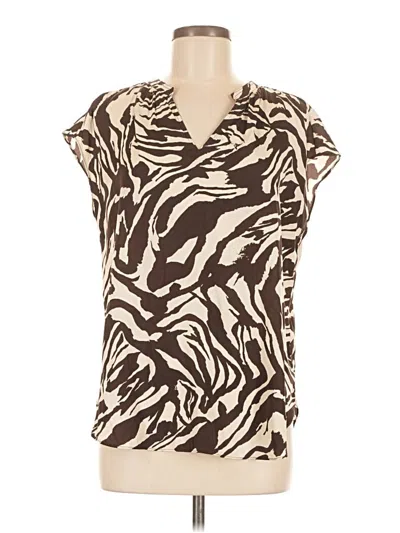 Pre-owned J By Joie Short Sleeve Blouse In Brown