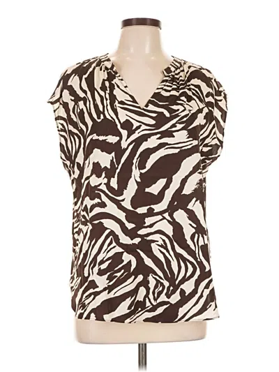 Pre-owned J By Joie Short Sleeve Blouse In Brown