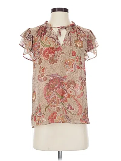 Pre-owned J By Joie Short Sleeve Blouse In Brown