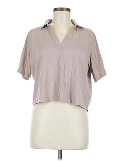 Pre-owned J By Joie Short Sleeve Blouse In Gray