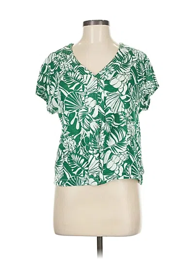 Pre-owned J By Joie Short Sleeve Blouse In Green