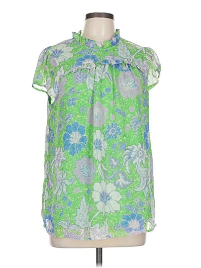 Pre-owned J By Joie Short Sleeve Blouse In Green
