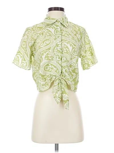 Pre-owned J By Joie Short Sleeve Blouse In Green