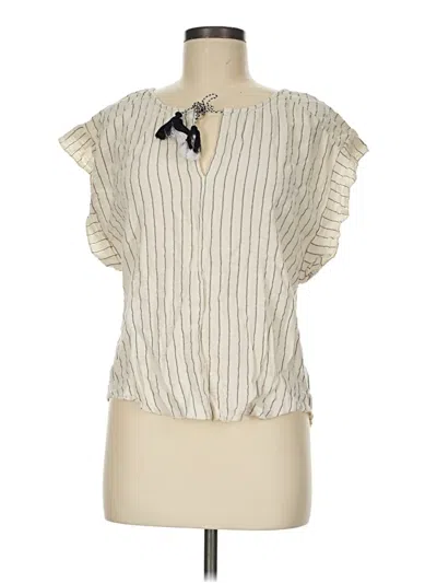 Pre-owned J By Joie Short Sleeve Blouse In Ivory