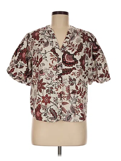 Pre-owned J By Joie Short Sleeve Blouse In Ivory