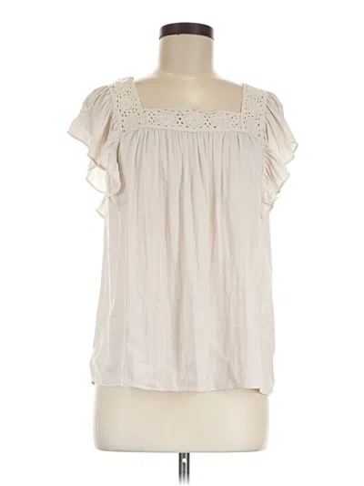 Pre-owned J By Joie Short Sleeve Blouse In Ivory