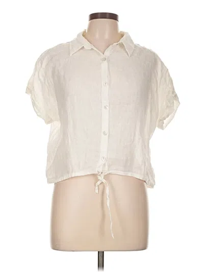 Pre-owned J By Joie Short Sleeve Blouse In Ivory