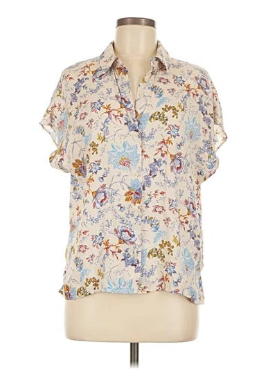 Pre-owned J By Joie Short Sleeve Blouse In Ivory