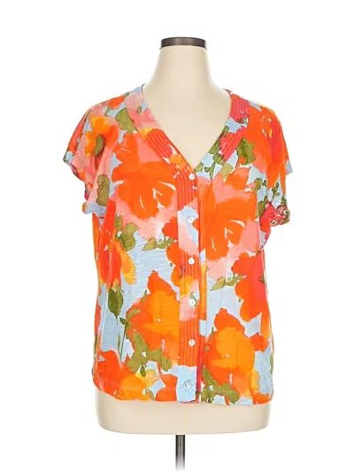 Pre-owned J By Joie Short Sleeve Blouse In Orange