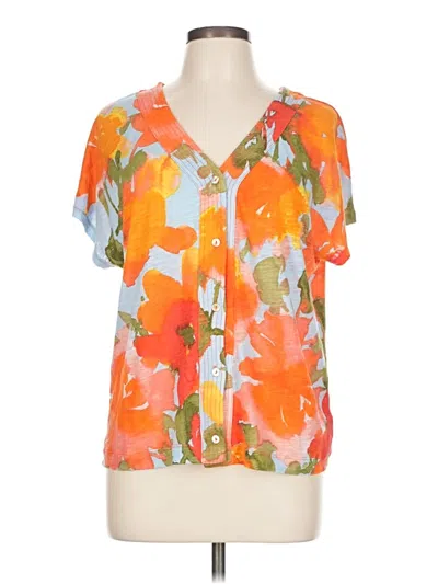 Pre-owned J By Joie Short Sleeve Blouse In Orange