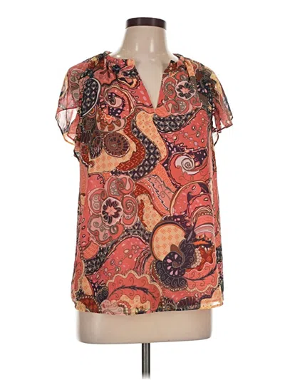 Pre-owned J By Joie Short Sleeve Blouse In Orange