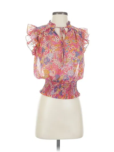 Pre-owned J By Joie Short Sleeve Blouse In Pink
