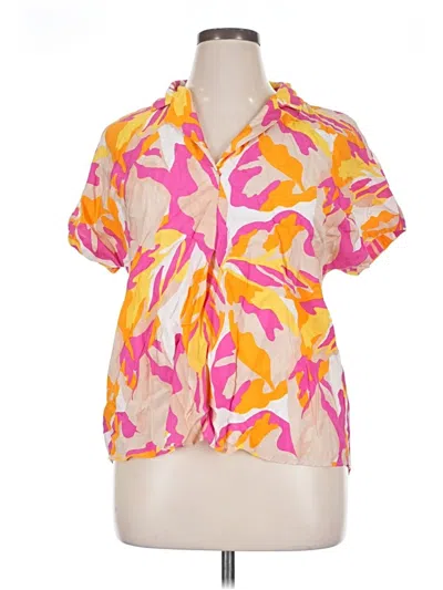 Pre-owned J By Joie Short Sleeve Blouse In Pink