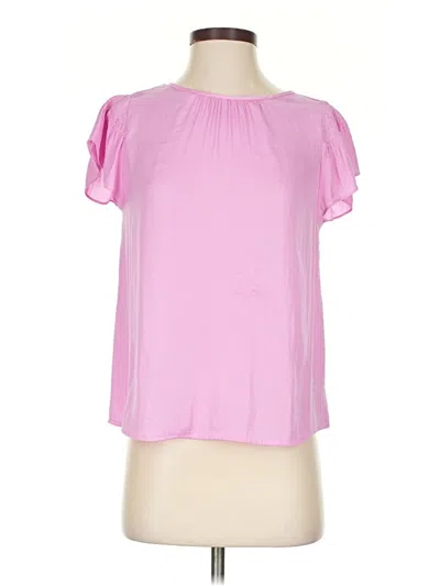 Pre-owned J By Joie Short Sleeve Blouse In Pink