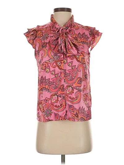 Pre-owned J By Joie Short Sleeve Blouse In Pink