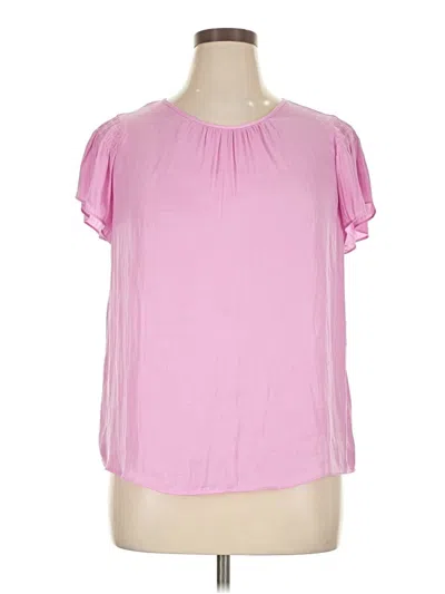 Pre-owned J By Joie Short Sleeve Blouse In Pink