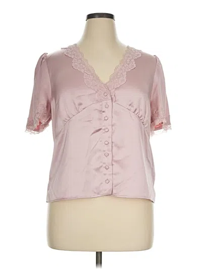 Pre-owned J By Joie Short Sleeve Blouse In Pink
