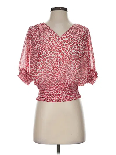 Pre-owned J By Joie Short Sleeve Blouse In Red