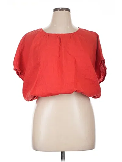 Pre-owned J By Joie Short Sleeve Blouse In Red