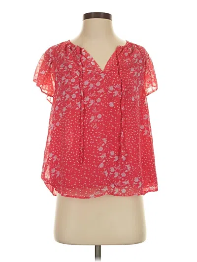 Pre-owned J By Joie Short Sleeve Blouse In Red