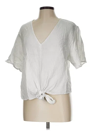 Pre-owned J By Joie Short Sleeve Blouse In Silver