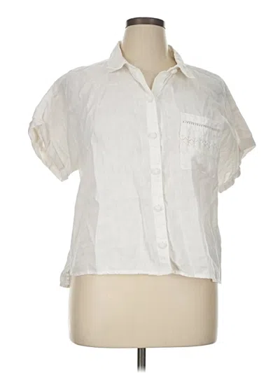 Pre-owned J By Joie Short Sleeve Blouse In White