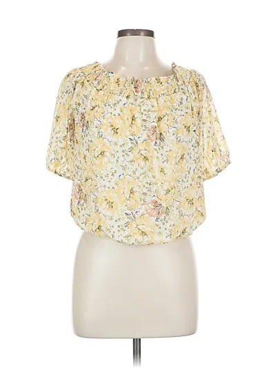 Pre-owned J By Joie Short Sleeve Blouse In Yellow