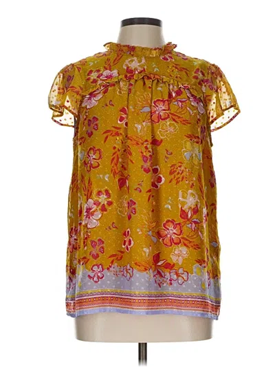 Pre-owned J By Joie Short Sleeve Blouse In Yellow