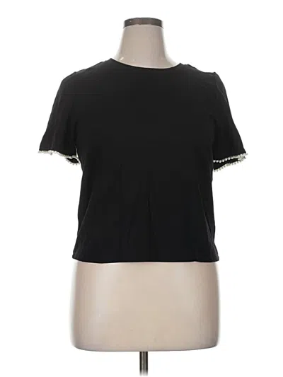 Pre-owned J By Joie Short Sleeve Top Black Crew Neck Tops
