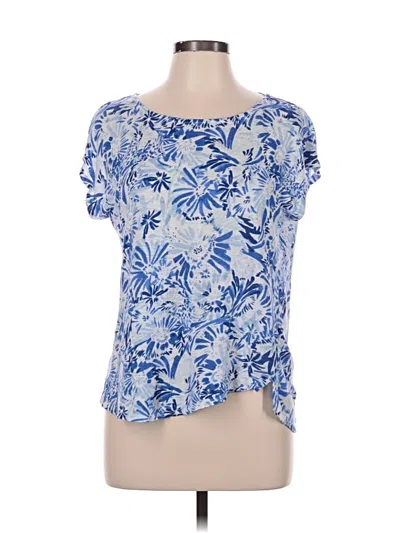 Pre-owned J By Joie Short Sleeve Top Blue Scoop Neck Tops