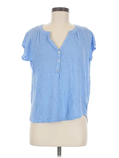 Pre-owned J By Joie Short Sleeve Top Blue V-neck Tops