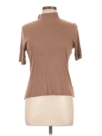 Pre-owned J By Joie Short Sleeve Top Brown Turtleneck Tops