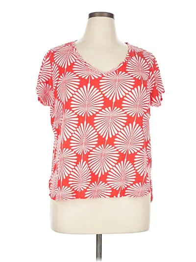 Pre-owned J By Joie Short Sleeve Top Red Scoop Neck Tops