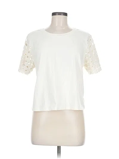 Pre-owned J By Joie Short Sleeve T-shirt In Ivory