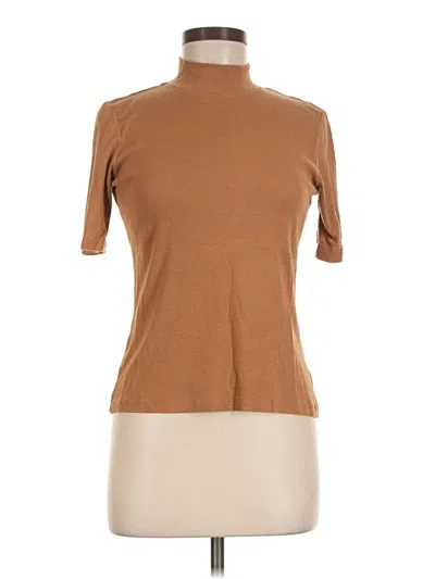 Pre-owned J By Joie Short Sleeve Turtleneck In Brown
