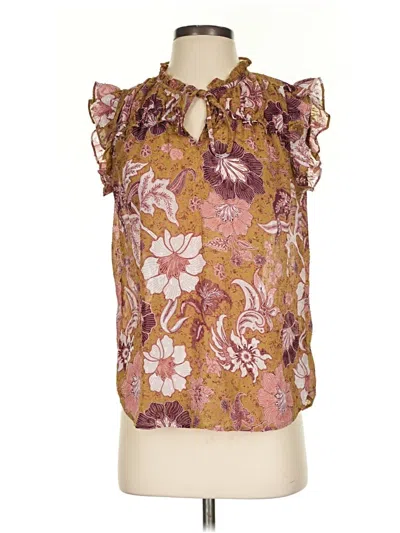Pre-owned J By Joie Sleeveless Blouse In Brown