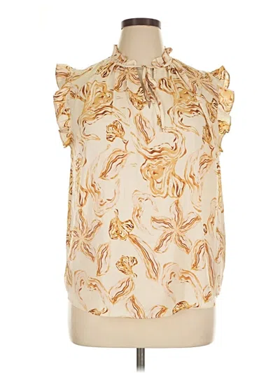 Pre-owned J By Joie Sleeveless Blouse In Gold