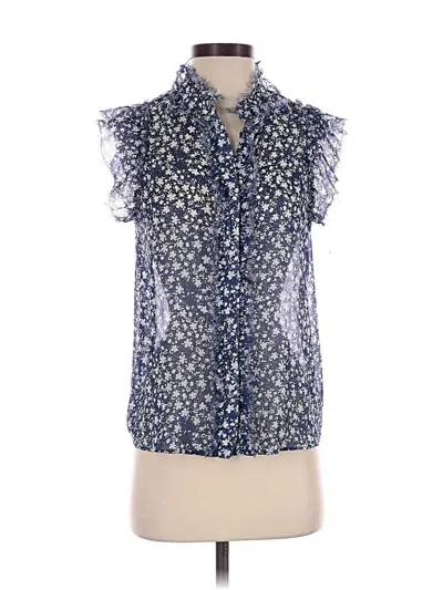 Pre-owned J By Joie Sleeveless Button Down Shirt In Blue