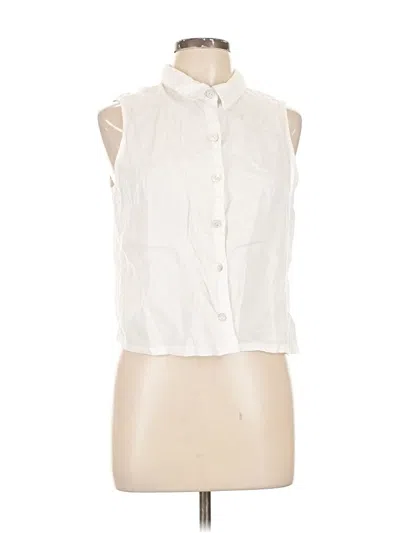 Pre-owned J By Joie Sleeveless Button Down Shirt In White