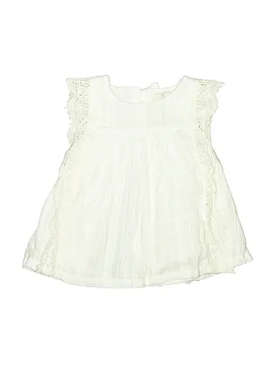 Pre-owned J By Joie Kids' Sleeveless Top Ivory Ruffles Neckline Tops
