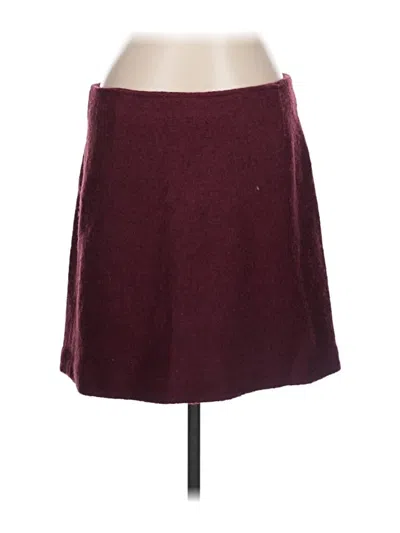 Pre-owned J By Joie Wool Skirt In Burgundy