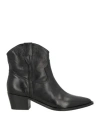 J D Julie Dee Woman Ankle Boots Black Size 6 Leather In Black