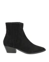 J D Julie Dee Woman Ankle Boots Black Size 7.5 Leather In Black