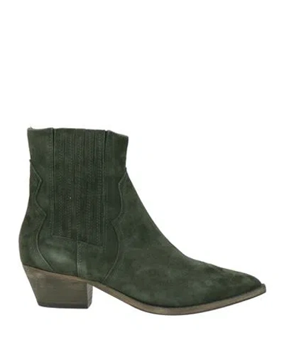 J D Julie Dee Woman Ankle Boots Dark Green Size 9 Leather