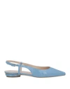 J D Julie Dee Woman Ballet Flats Light Blue Size 10 Leather