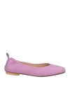 J D Julie Dee Woman Ballet Flats Lilac Size 6 Leather In Purple