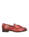 J D Julie Dee Woman Loafers Brick Size 6 Leather In Red