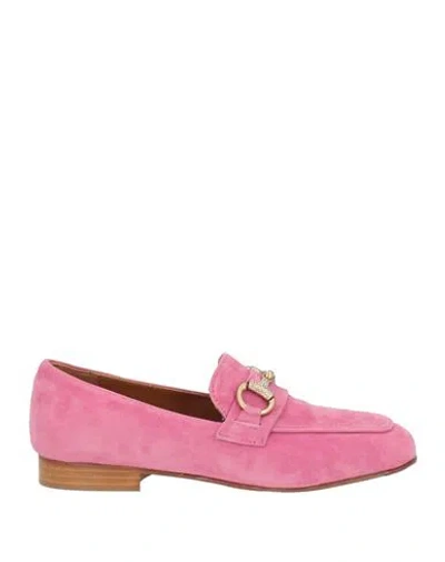 J D Julie Dee Woman Loafers Pink Size 5 Leather In Neutral