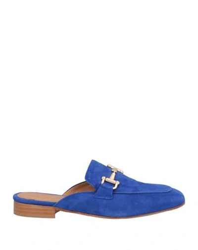 J D Julie Dee Woman Mules & Clogs Bright Blue Size 10 Leather
