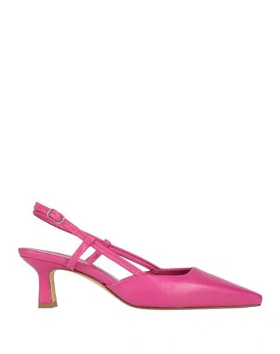 J D Julie Dee Woman Pumps Fuchsia Size 8 Leather